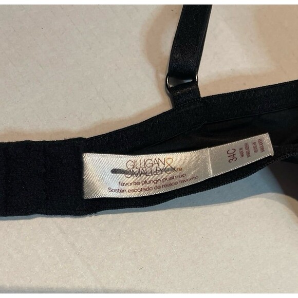 Gilligan & O’Malley Favorite Plunge Push Up Bra Black Size 34C - Picture 5 of 7